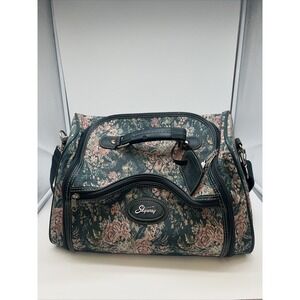 Vintage Floral Roses Skyway Retro Travel Carryon Luggage‎ Bag Handles Canvas